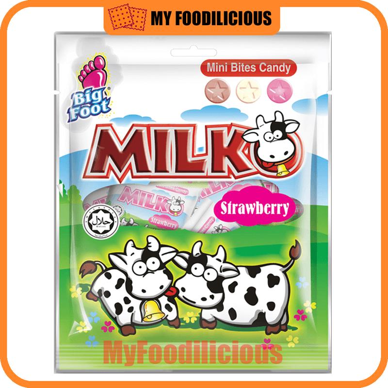 Big Foot Milko Mini Bites Candy Milk / Cocoa / Strawberry 60g Individual Packs 2