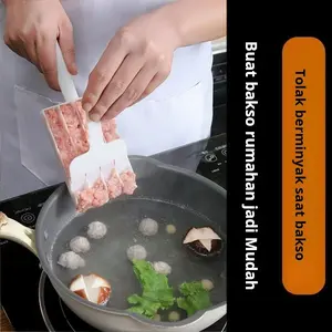 Alat pembuat bakso dapur empat-dalam-satu, bola ikan, cetakan rumah tangga, penggeser udang, sendok baja tahan karat, alat memasak isi daging