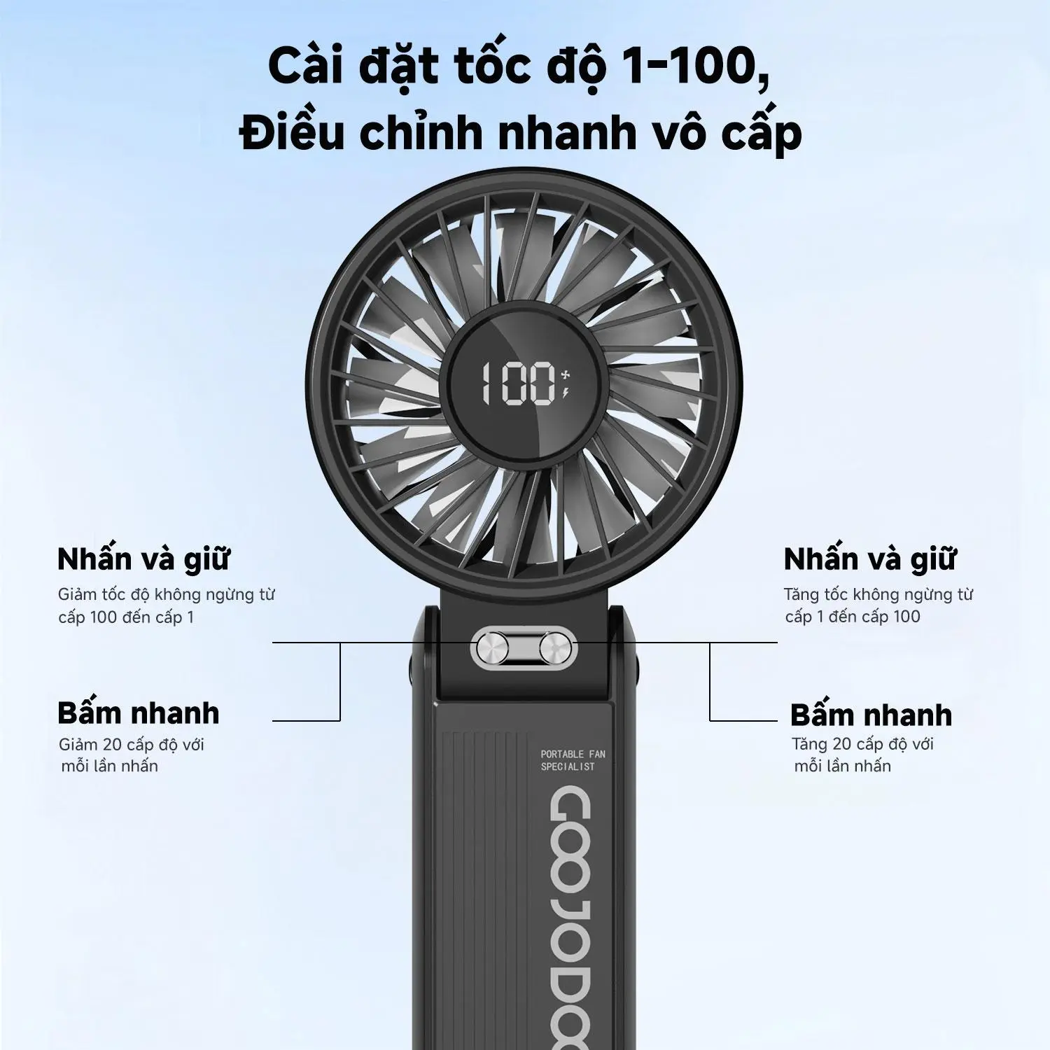 Quạt Mini Cầm Tay 3 Trong 1, Quạt Cầm Tay & Để Bàn, Có Thể Điều Chỉnh 100 Tốc Độ, Quạt Yên Tĩnh Và Dòng Không Khí Tốc Độ Cao, Pin 3600mAh, Màn Hình LED, GOOJODOQ | BigBuy360 - bigbuy360.vn Quạt Mini Cầm Tay 3 Trong 1, Quạt Cầm Tay & Để Bàn, Có Thể Điều Chỉnh 100 Tốc Độ, Quạt Yên Tĩnh Và Dòng Không Khí Tốc Độ Cao, Pin 3600mAh, Màn Hình LED, GOOJODOQ | BigBuy360 - bigbuy360.vn