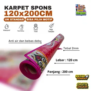 Karpet Spon Jumbo 120x200 / Tikar Lantai Spons Motit Karakter Tahan Air / Karpet Tikar piknik