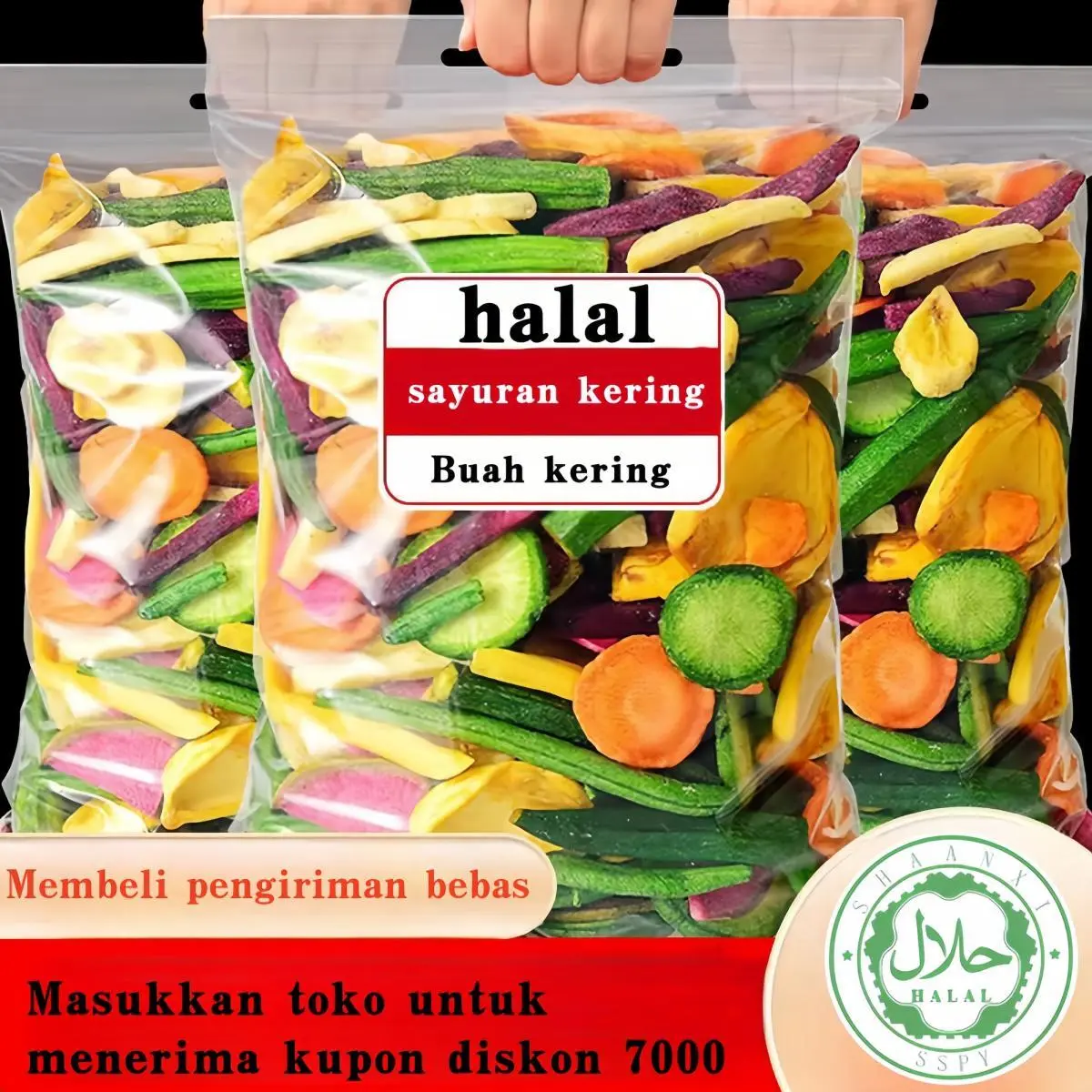 [HALAL]KERIPIK MIX SAYUR & BUAH | MIX VEGETABLES CHIPS & FRUITS CHIPS KEMASAN POUCH PREMIUM CHINESE FOOD COD Local delivery within 24 hours Snack Cemilan Sweet Camilan Rice Msg