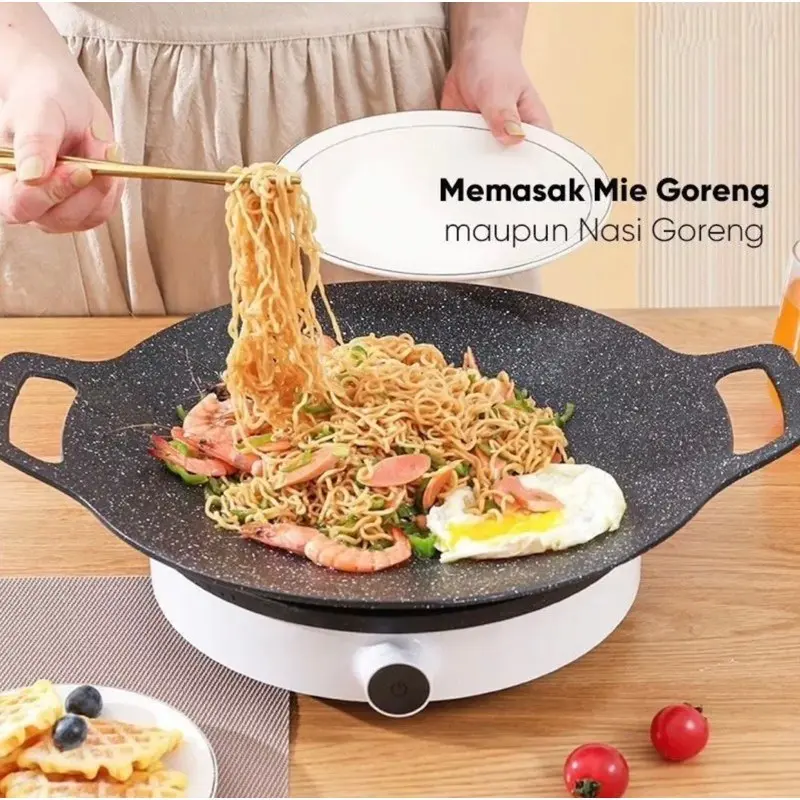 XEPHORA (COD) Grill Pan Alat Pemanggang Wajan Anti Lengket Serbaguna 34 Cm
