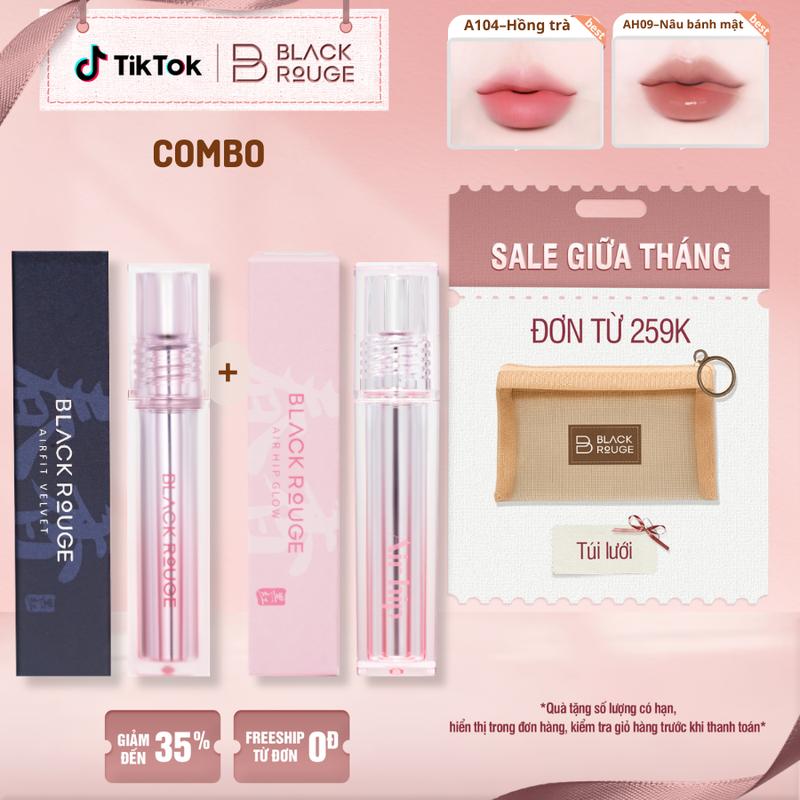 [COMBO BEST SELLER] Son Kem Air Fit Velvet Lite + Son Tint Air Hip Glow Tint Back Rouge