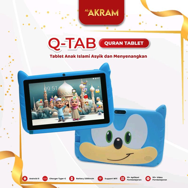 Q-TAB Quran Tablet Anak New Produk Al-Akram Bergaransi 1 Tahun Edukasi Islami Belajar Game Kids Toy 2