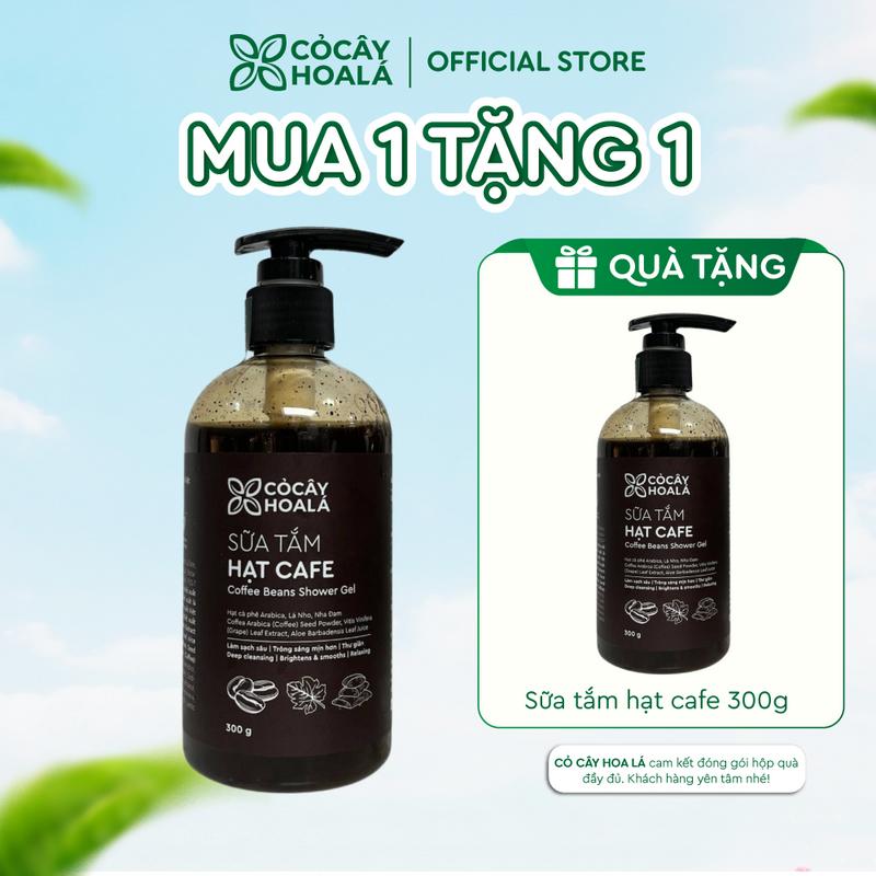 [MUA 1 TẶNG 1] Sữa Tắm Hạt Cà Phê Cỏ Cây Hoa Lá 300g - Sạch Sâu, Sáng Mịn, Tẩy Tế Bào Chết