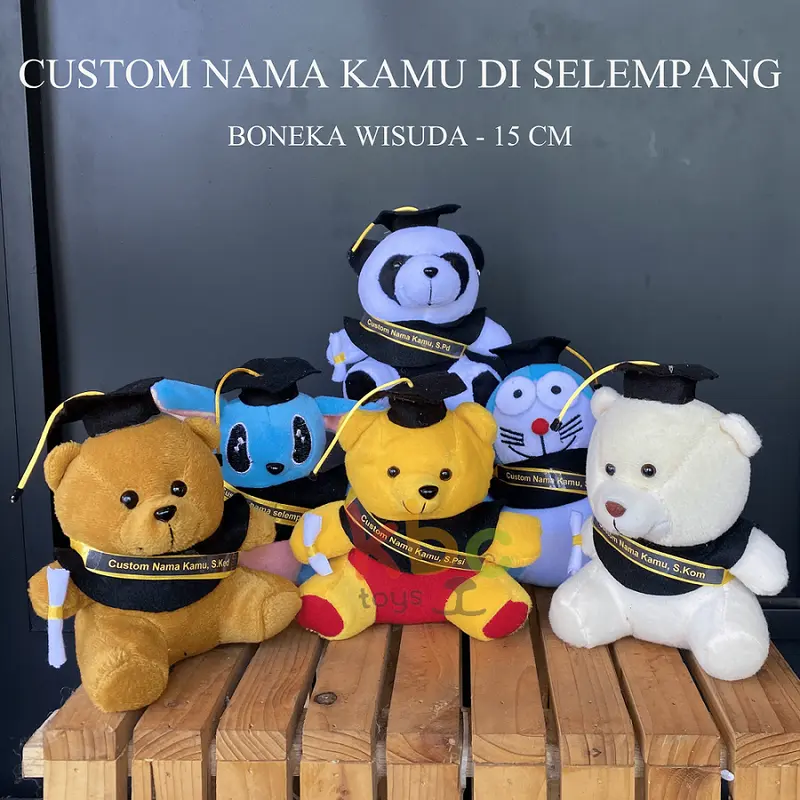 Boneka Wisuda Mini Bisa Tambah Nama Di Selempang Dan Bisa Pilih Karakter Sesuai Permintaan- Kualitas Sudah SNI Cocok Untuk Hadiah Dolls Toys 3