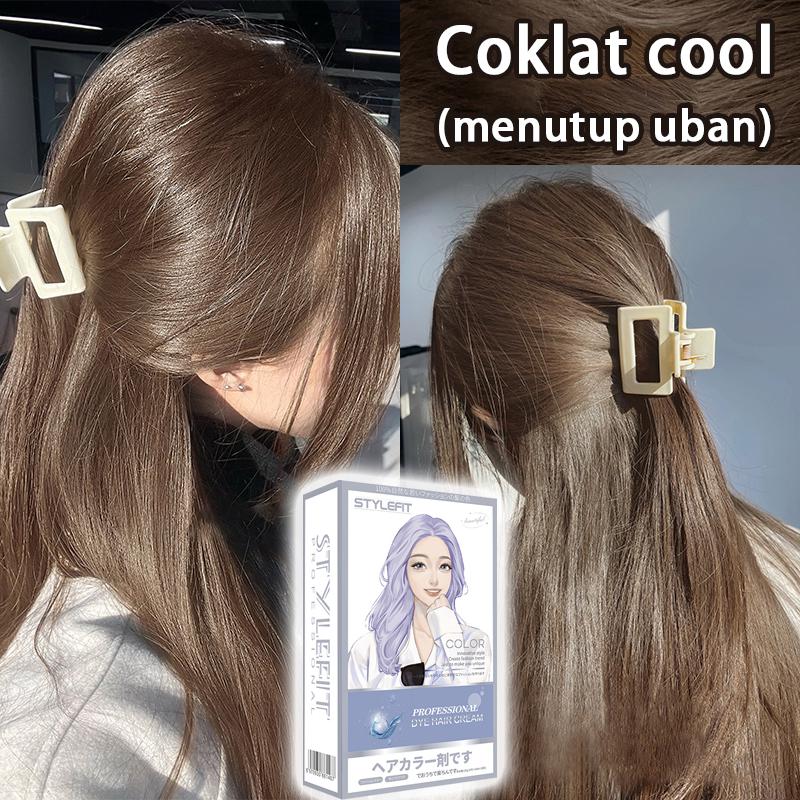Product Introduction of Pengiriman Cepat Menutupi Uban Coklat Cool Hair Color Tanpa Pemutihan Pewarna Rambut Cat Rambut Tidak Merusak Kulit Kepala Cocok Untuk Semua Kulit Milk Tea Golden Brown Burgundy Cranberry Red Penghitam Rambut Uban Warna 19