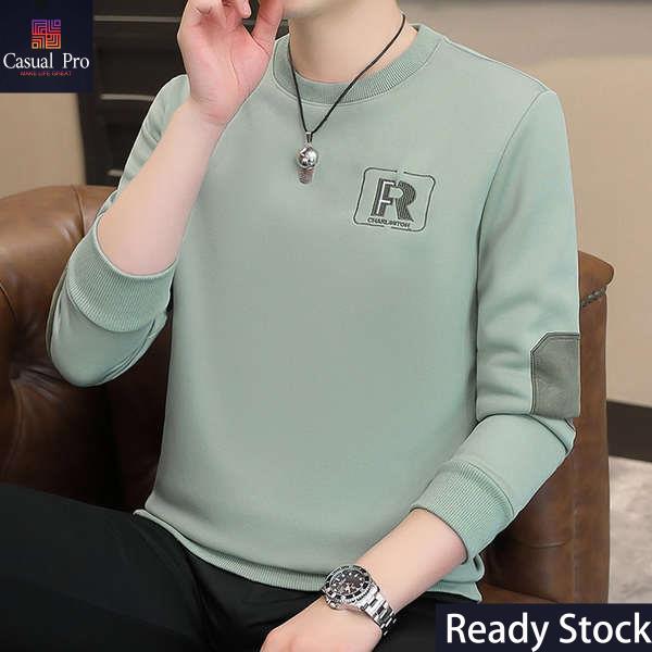 Áo len nam, quần áo mùa xuân và mùa thu 2023 mới, quần áo Thương Hiệu Thời Trang cổ tròn, áo phông dài tay, đồ lót, áo mỏng Menswear Hoodie