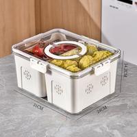 Gambar Food kontainer wadah penyimpanan makanan serbaguna dengan kotak saringan untuk buah sayur - CJ18-Putih【1set1pcs】 dari TOM Mall Kab. Tangerang 4 Tokopedia