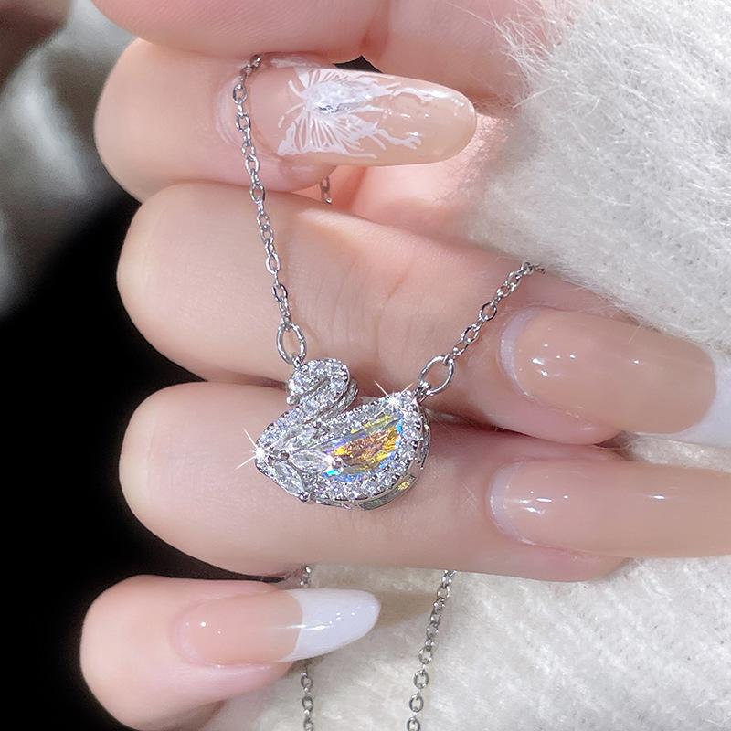 [LIVE - D43] Dây Chuyền Thiên Nga Đính Đá   - Nhẹ Nhàng Sang Trọng_ Chất Liệu Hợp Kim