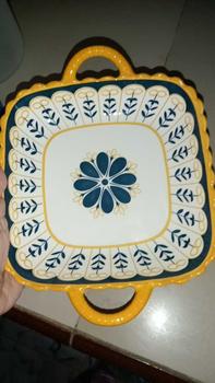 Product Review of ASHOME Piring lauk berbentuk gagang berbahan dasar keramik porselen motif blue flower tahan microwave dan oven cocok untuk penyajian lauk mewah dan elegant from @**g 0