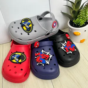 AMARE Sepatu Sandal Anak Laki-laki Model Baim Bahan EVA dengan Pin 3D Timbul Karakter Spiderman Batman  S230HS/S231HS