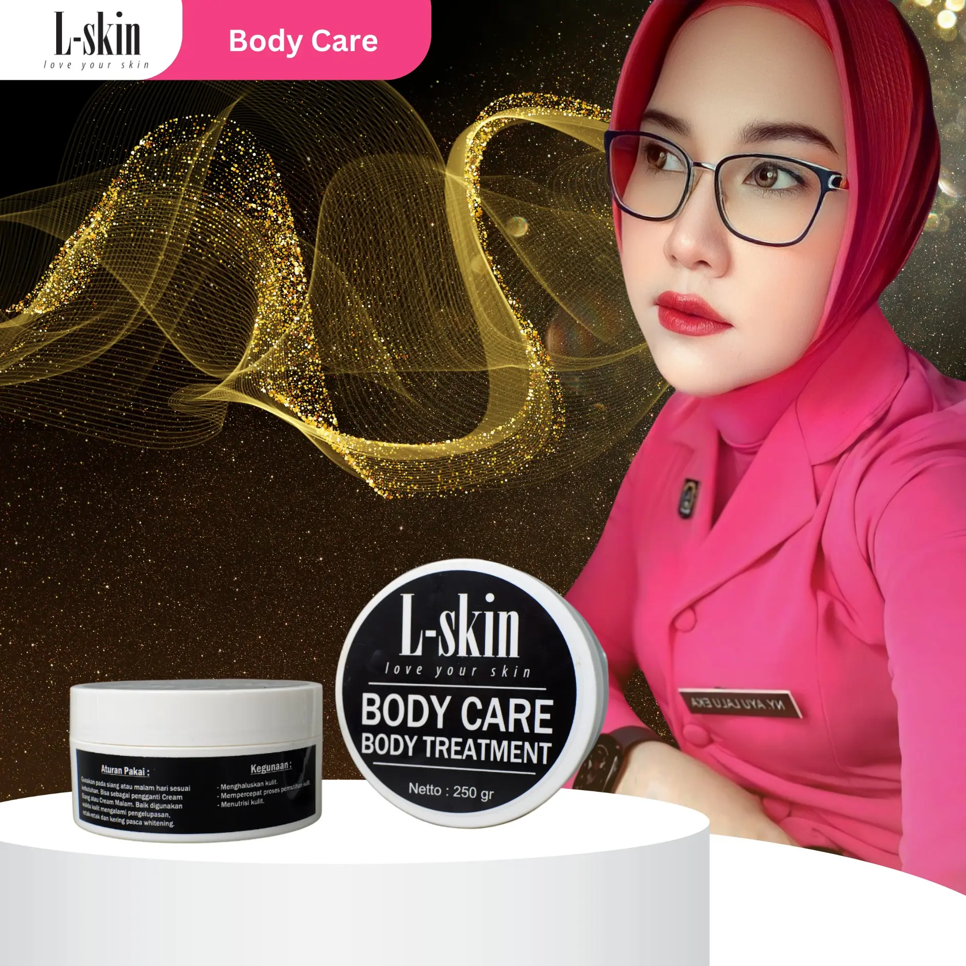 Lskin | L skin | lskin Body Care Whitening Mempercepat Proses Pemutihan Tubuh Mencerahkan Memutihkan kulit dan melembabkan kulit