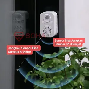 ART-076 Bel Sensor Pintu Otomatis Alarm Bell Rumah Sensor Gerak Inframerah Termasuk Batre Bunyi Bel Rumah Baterai Tanpa Kabel