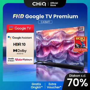 CHiQ Google TV 43 inch FHD Google Smart TV Digital TV Dolby Audio DBX-TV Google Play Netflix Youtube Bluetooth USB Google Assistant  (C43MT1)