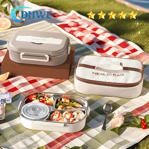 DHWE Lunch Box Kotak Makan Stainless Steel Set Anti Tumpah