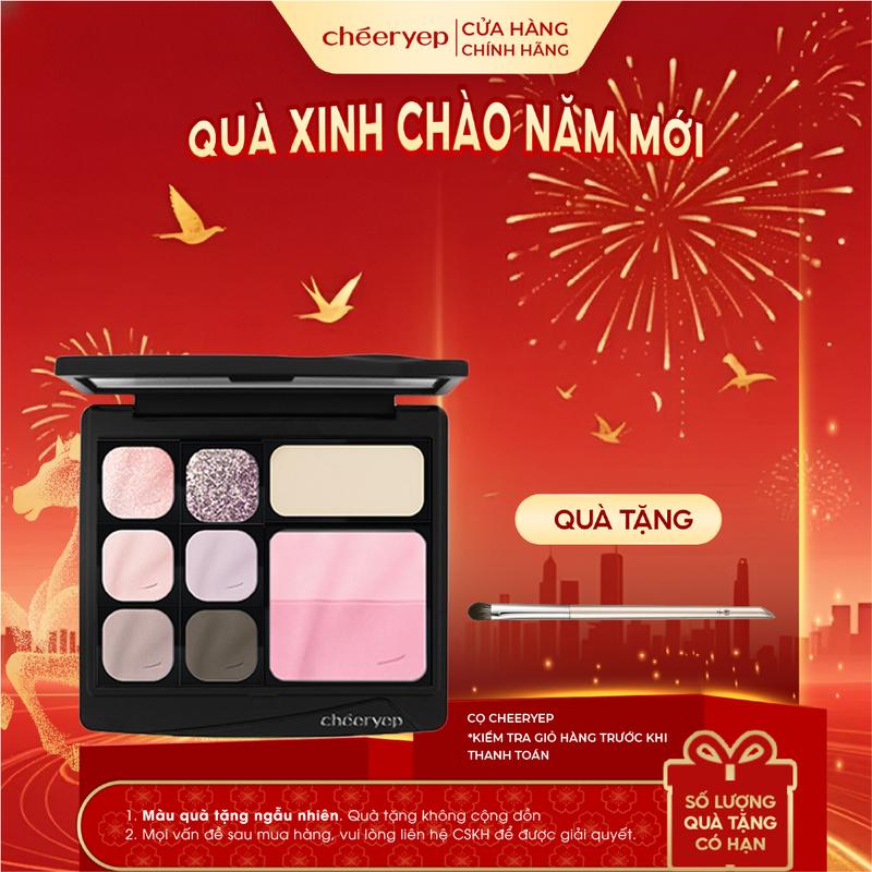CHÉERYEP OFFICIAL Bảng Phấn Mắt Tone Hồng Tùy Chọn Màu Theo Phong Cách Cá Nhân Kết Hợp Đa Dạng Phấn Mắt Tạo Khối Và Má Hồng Trong Cùng Một Bảng.