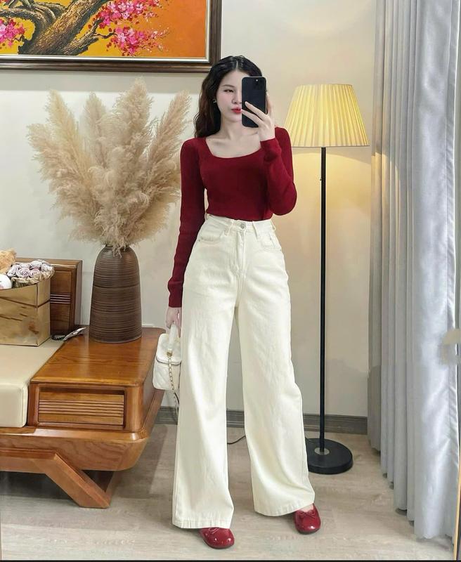 [ĐỘC QUYỀN LIVE   -9 MÀU HOT ]XS-XL Jean Suông Trơn Cạp Cao Bagic Dễ Phối Đồ,  Che Khuyết Điểm | BigBuy360 - bigbuy360.vn