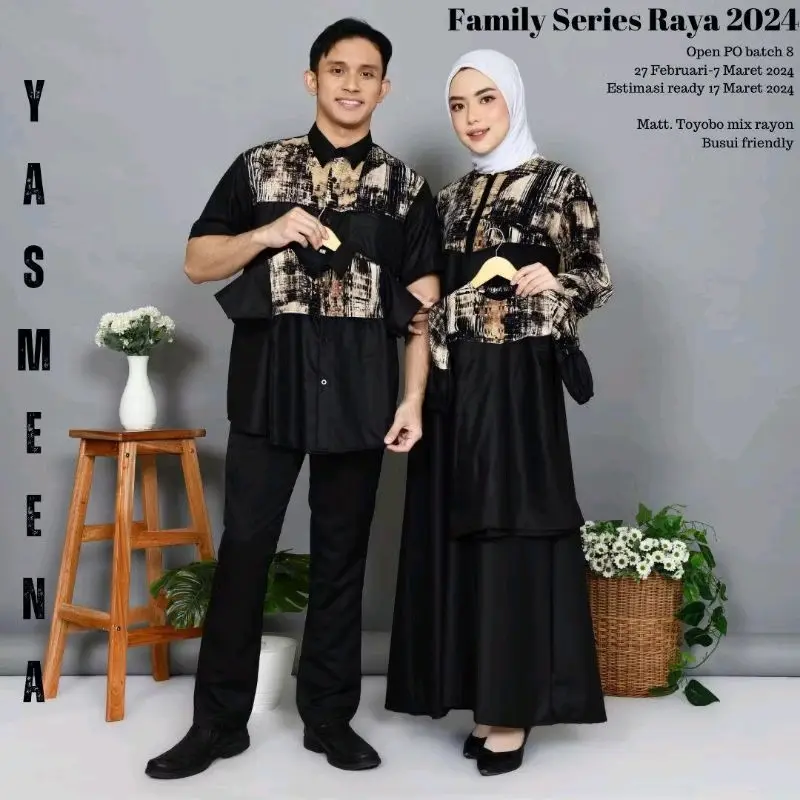 family set baju couple keluarga sarimbit baju lebaran 2025 bahan toyobo