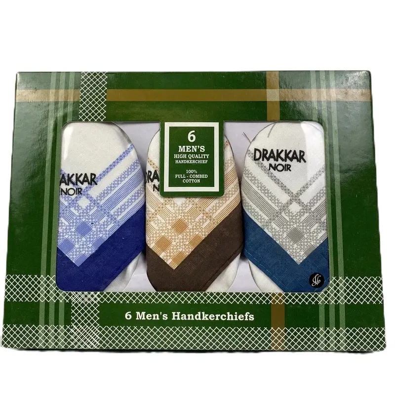 6 Pcs Sapu Tangan Pria Katun Terang Dan Gelap Sapu Tangan Handkerchief Ukuran 43x43 4