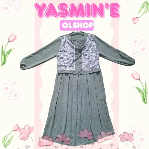 KANAYA DRESS ANAK bahan crinkle airflow gamis kekinian gamis anak lebaran
