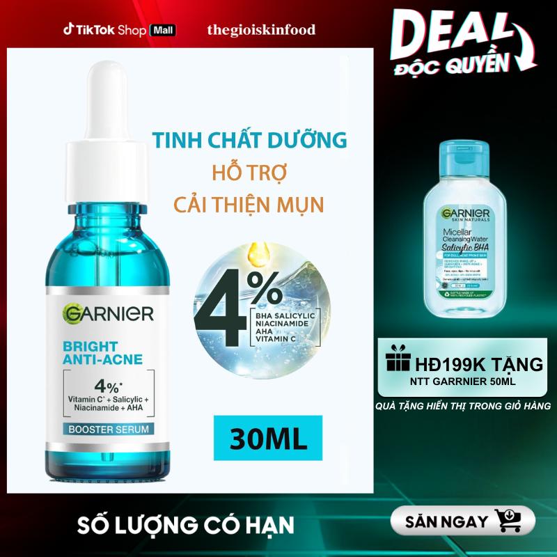 Tinh Chất Hỗ Trợ Cải Thiện Mụn Garnier Skin Naturals Bright Complete Anti - Acne Booster Serum Skincare Women