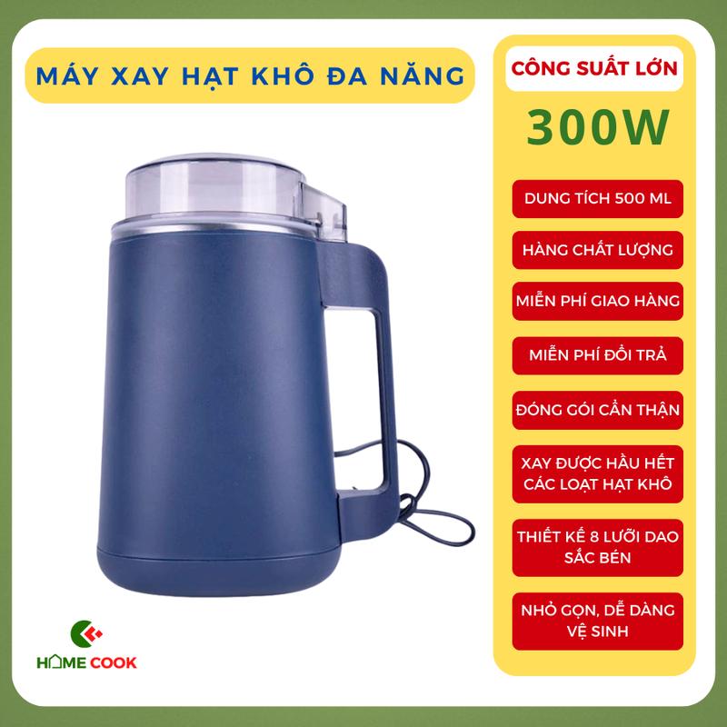 Máy Xay Hạt Khô Mini Đa Năng Công Suất 300W Xay Bột Ngũ Cốc Cafe Thảo Dược Các Loại Hạt Cực Nhanh Dễ Dàng Vệ Sinh