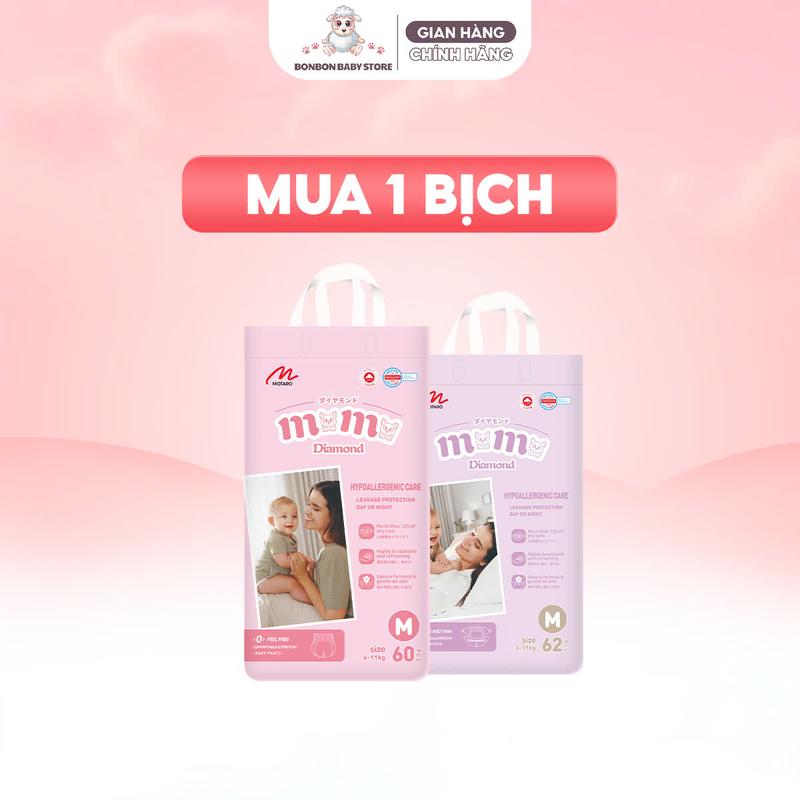 [K AFF] 1 Bịch Bỉm Tã Momo Diamond Mới Dán/ Quần Full SIze Chính Hãng