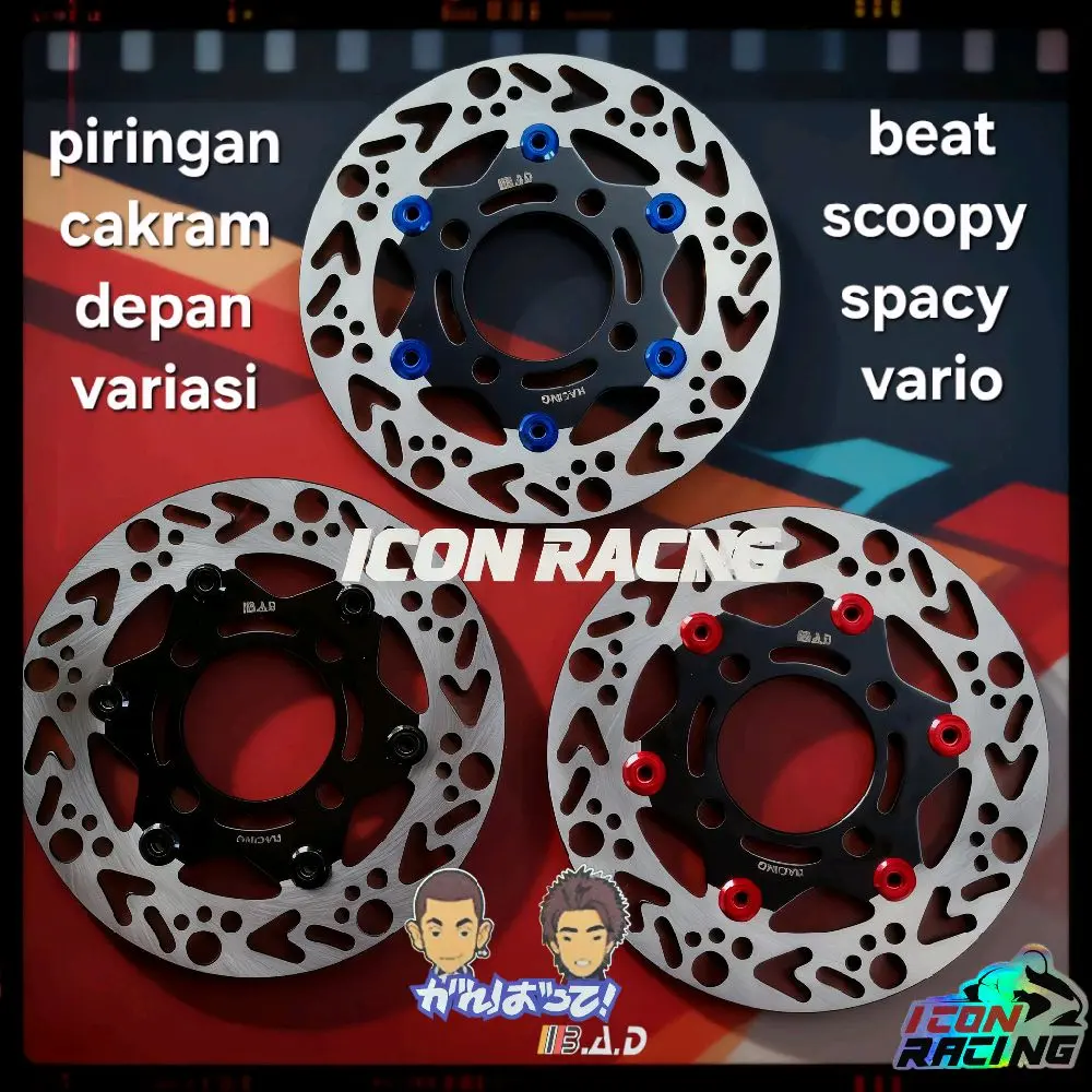 Piringan Cakram Depan Variasi Beat Scoopy Spacy Vario Ukuran Standar Lubang Baut 4