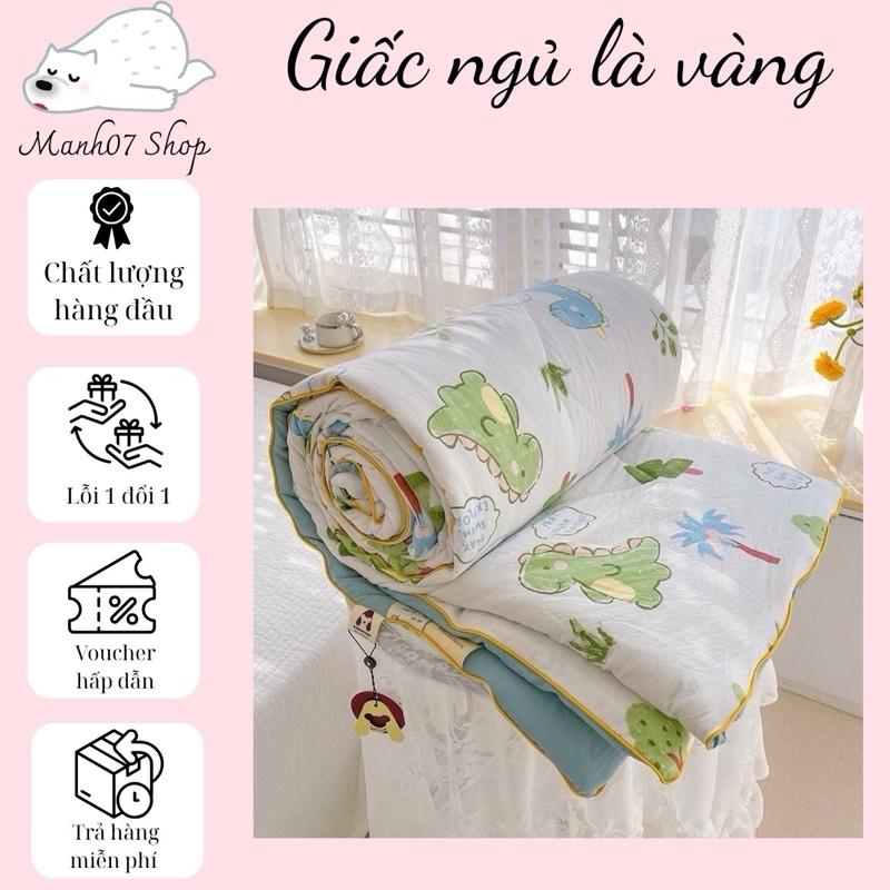 ￼Chăn đũi hè cotton hàn chần bông xơ đậu lành viền kiểu mới  2m2x2m , chăn đũi xơ đậu nành mềm mịn thoáng mát mát