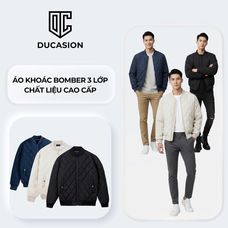  DUCASION Áo Khoác Bomber DUCASION 3 Lớp Siêu Đẹp Dày Dặn Trẻ Trung Dễ Phối Đồ Cho Nam Giới Menwear 