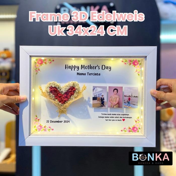 Gambar Frame 3D Edelweis Ukuran 24 x 34 cm Landscape Hadiah Ultah Anniversary Kado Pacar Wedding Valentine Custom Sesuai Keinginan 1 Hari Jadi Bonekahandmadesukasuka pigura  bingkai  box cetak  foto bingkai  3d Kaca Akrilik Anti Pecah dari Bonekahandmadesukasuka Kab. Sukoharjo Tokopedia