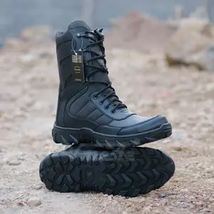 SEPATU SAFETY PDL PREDATOR KULIT SINTETIS TNI/POLRI/SCURITY UJUNG BESI MURAH combat boots Shoes Pria sepatu  pdl