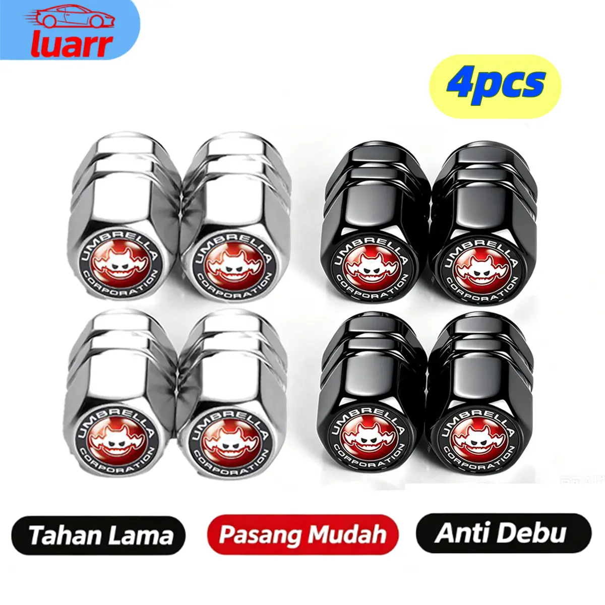 [Luarr] 4Pcs Tutup Pentil Ban Bulat Aluminium Universal Mobil Motor  , Pelindung Pentil Ban Anti Debu & Anti Karat