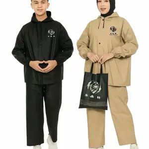 Jas hujan setelan dewasa pria dan wanita bahan pvc