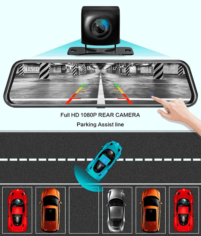 Product Introduction of 901 10 Inch 2K+1080P Streaming Media with Touch Screen Wifi GPS Rearview Mirror DVR Dash Camera Dashcam 16