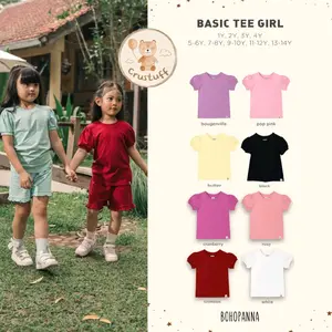 Basic Tee Girl Bohopanna B127 B109 / Basic Tee Girl Bohopanna B54 (Jasmine bukan putih bersih ya)/ Kaos Anak Perempuan / Kaos Anak Perempuan Polos / Kaos Anak Katun