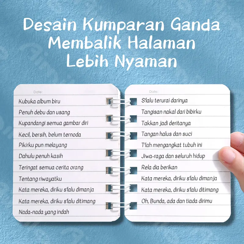 [READY] Aimilo Notebook Mini A7 Buku Kecil Catatan Scrapbook Mini Buku Notes Kecil Alat Tulis Sekolah 80 Lembar Kertas Binder 4