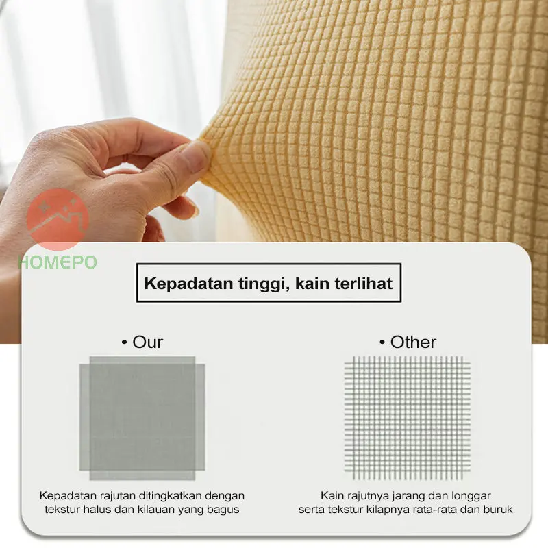 Elastic Sarung Kursi Makan Bangku Penutup Cover Kursi Chair Cover Scretch Pinggiran rok - Putih