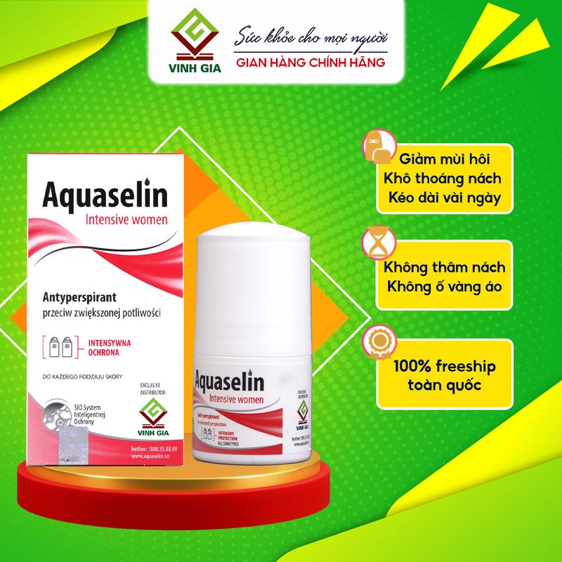 [Flash Sale] Lăn Khử Mùi Hôi Nách Dành Cho Nữ Aquaselin Intensive Women - Lọ 50ml - Nhập Khẩu Châu Âu