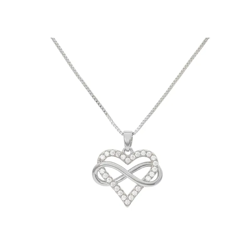 (CN111)Infinite Heart Zircon Pendant Necklace（38+5CM） 2