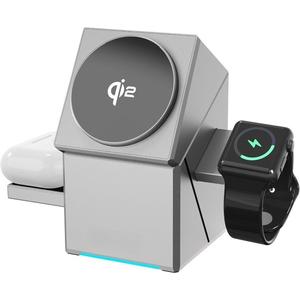 アップル認定Qi2三位一体充電台、MagSafe充電器対応、ワンタッチ回転機能付き。 最新Qi2 15W急速無線充電スタンド、Apple iWatch、iPhone 16, 15, 14, 13, 12シリーズ、およびAirPods対応
