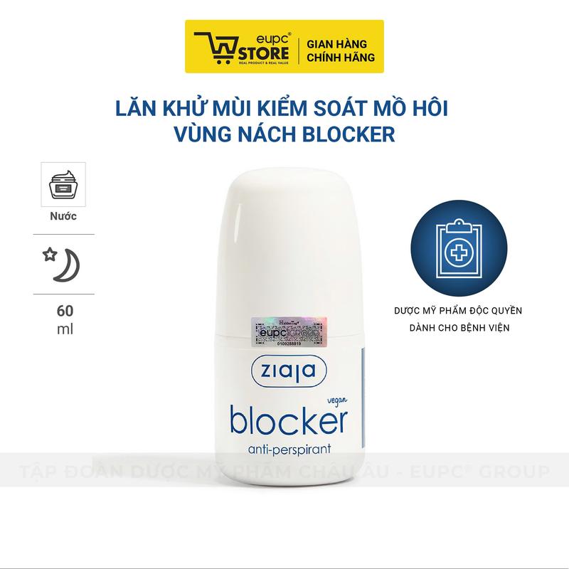 Lăn Khử Mùi Kiểm Soát Mồ Hôi Vùng Nách Ziaja Blocker 60ml Thấm Nhanh Không Để Lại Vệt Trên Áo EUPC STORE