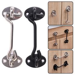 Uxcell 10-Pack 201 Stainless Steel Cabin Hook & Eye Latch – 10" Length, Black Finish, With Screws – For Windows, Gates & Doors