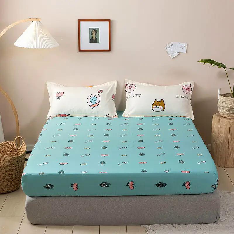 Product Introduction of Brushed Fitted Sheet Elastic Band Home Strap Bedding High-End Luxury Mattress Cover Bedsheet No Pillowcase Simple Multi Size Bed 25