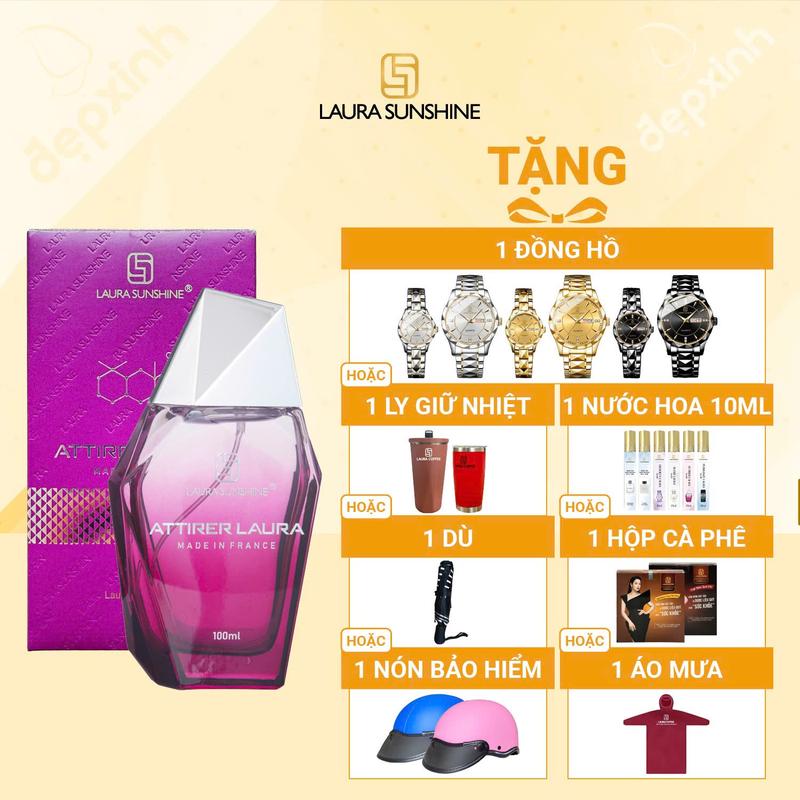 [TẶNG QUÀ] Nước hoa Laura Sunshine No.08 Attirer Laura 100ml - Cổ điển, Thanh lịch, Tinh tế