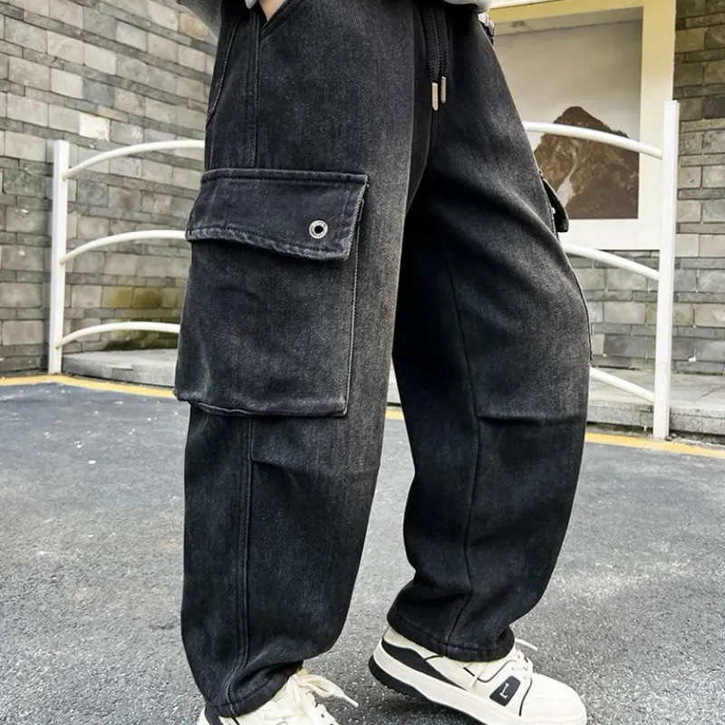 Quần bò bé trai xịn xò 20-50kg phong cách thể thao chất jeans mềm đẹp mẫu túi hộp