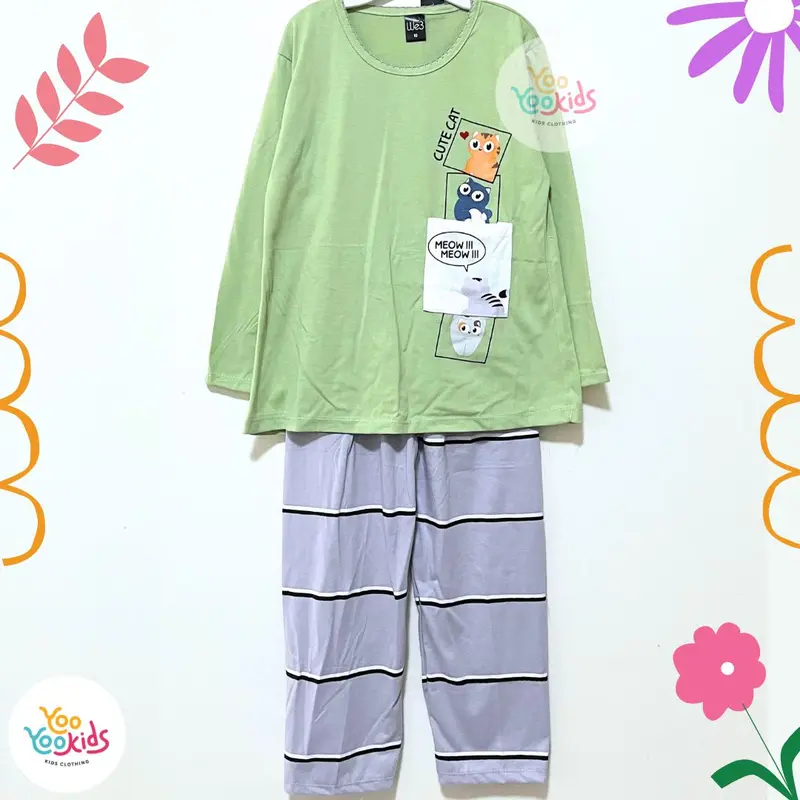Setelan Baju Tidur Anak Perempuan Umur 8 - 12 Tahun Baju & Celana Panjang / Piyama Anak Perempuan / Piyama Anak Cewek / Piama Anak Perempuan / Baju Anak Perempuan / Setelan Anak Perempuan / Fashion Anak Perempuan / Pakaian Anak Perempuan Motif Lucu 7