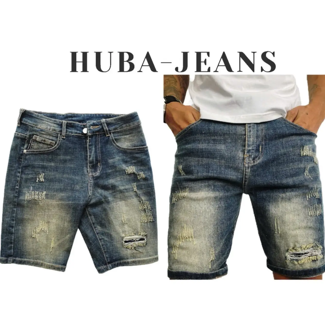 HUBA-JEANS Quần jean nam sọt  wash XÁM Menswear Pants Có Túi Denim quầntàntật quần purple