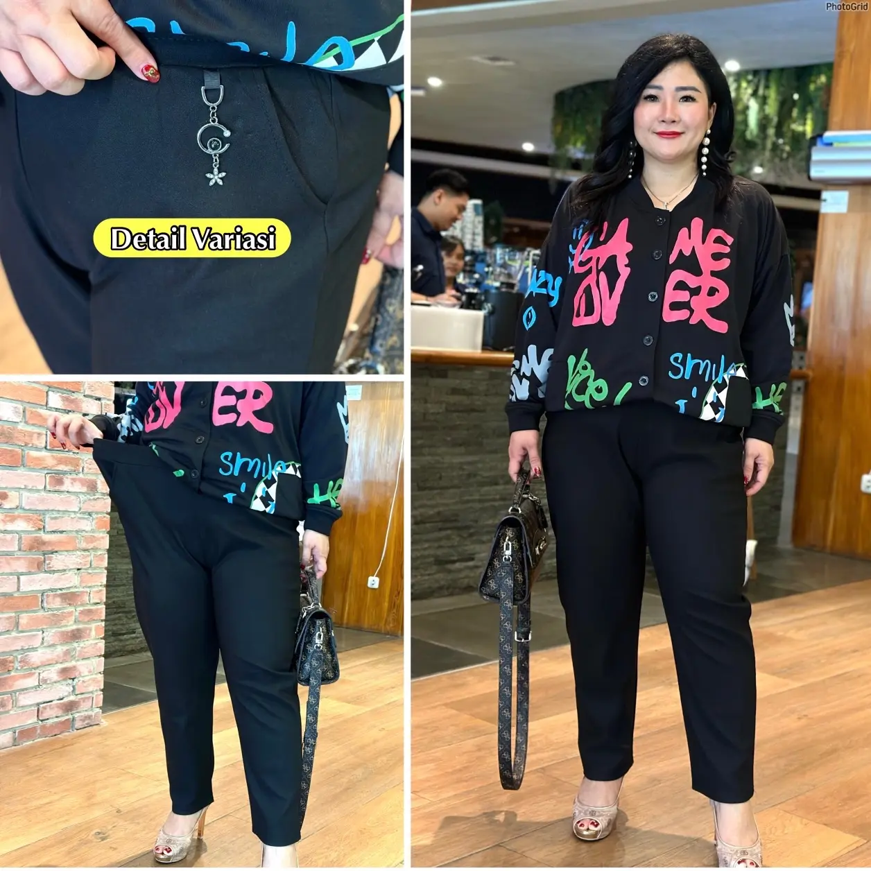 FINA BIG SIZE - CELANA KERJA KANTOR JUMBO JERSEY MELAR